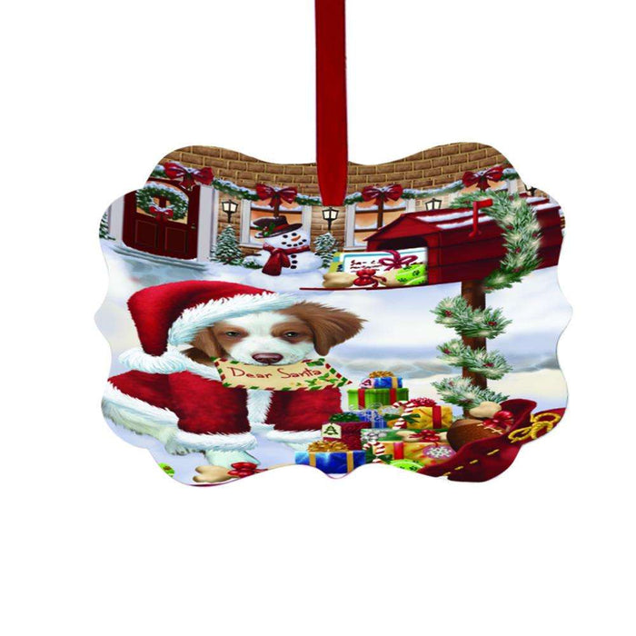 Brittany Spaniel Dog Dear Santa Letter Christmas Holiday Mailbox Double-Sided Photo Benelux Christmas Ornament LOR49023