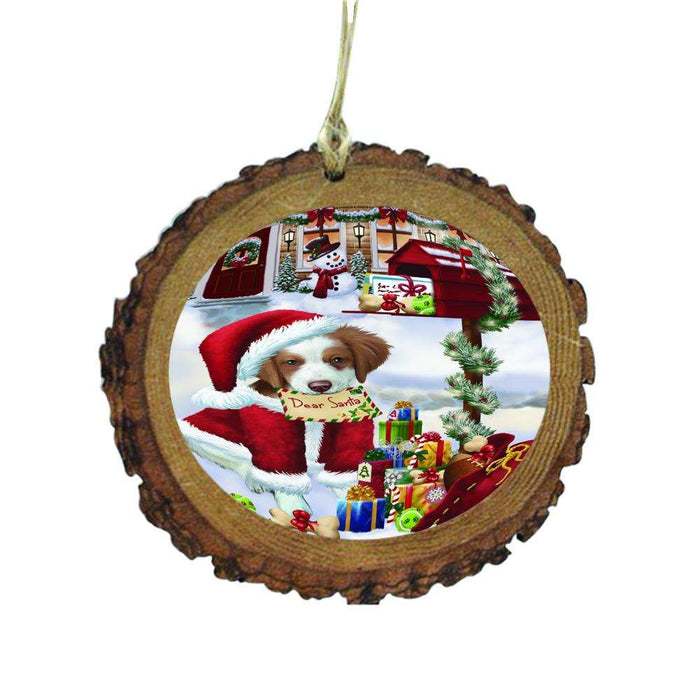 Brittany Spaniel Dog Dear Santa Letter Christmas Holiday Mailbox Wooden Christmas Ornament WOR49023