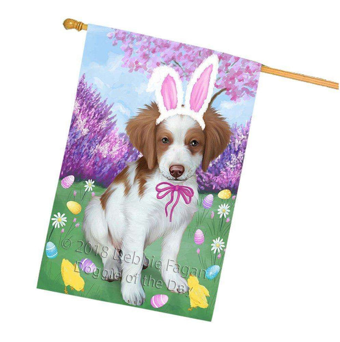 Brittany Spaniel Dog Easter Holiday House Flag FLG49036
