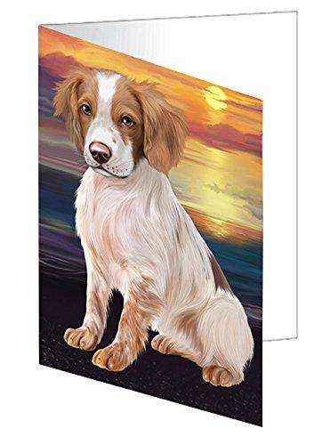 Brittany Spaniel Dog Handmade Artwork Assorted Pets Greeting Cards and Note Cards with Envelopes for All Occasions and Holiday Seasons D477