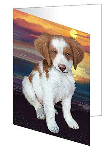 Brittany Spaniel Dog Handmade Artwork Assorted Pets Greeting Cards and Note Cards with Envelopes for All Occasions and Holiday Seasons D478