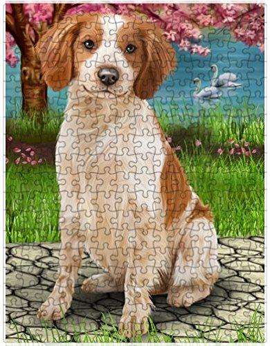 Brittany Spaniel Dog Puzzle with Photo Tin D646