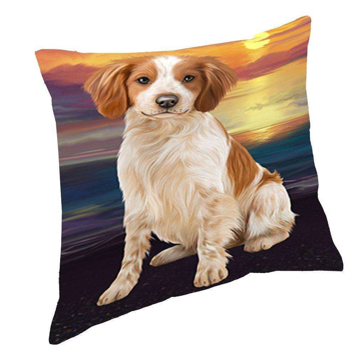Brittany Spaniel Dog Throw Pillow D518