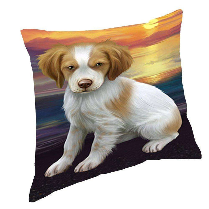 Brittany Spaniel Dog Throw Pillow D519
