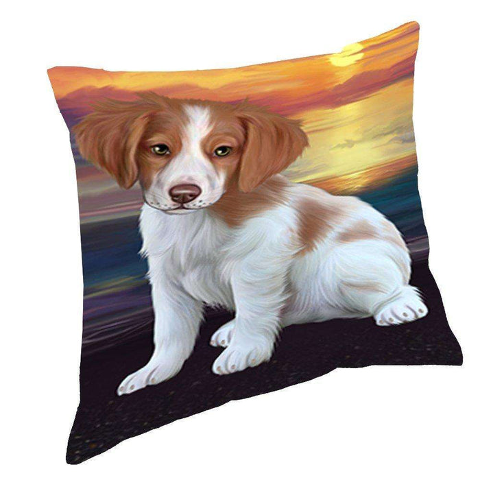 Brittany Spaniel Dog Throw Pillow D520
