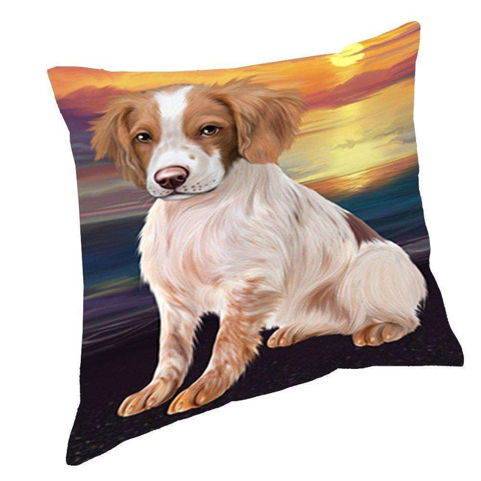 Brittany Spaniel Dog Throw Pillow D521