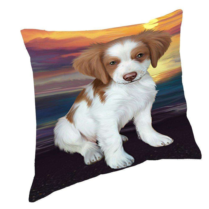Brittany Spaniel Dog Throw Pillow D522