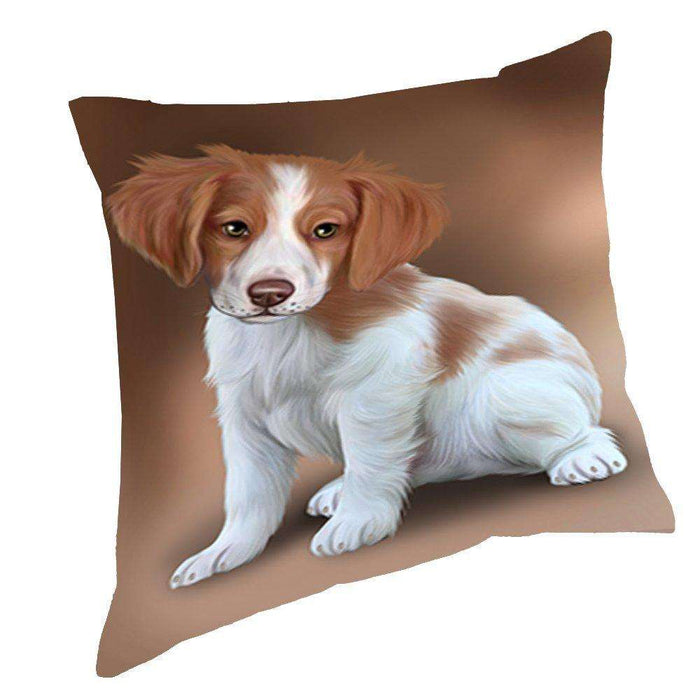 Brittany Spaniel Dog Throw Pillow D524