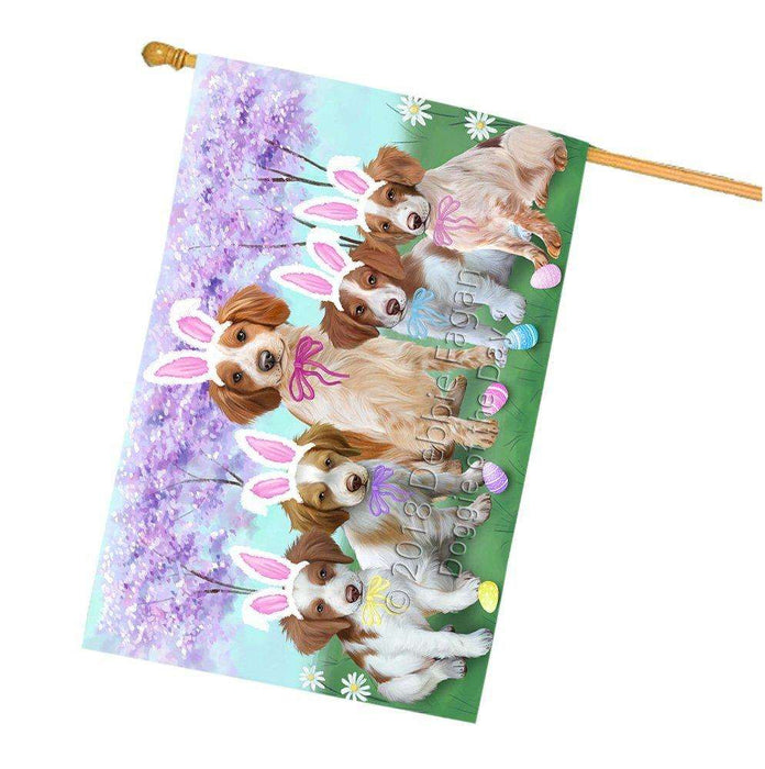 Brittany Spaniels Dog Easter Holiday House Flag FLG49035