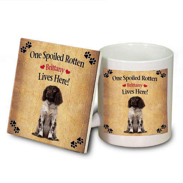 Brittany Spoiled Rotten Dog Mug and Coaster Set