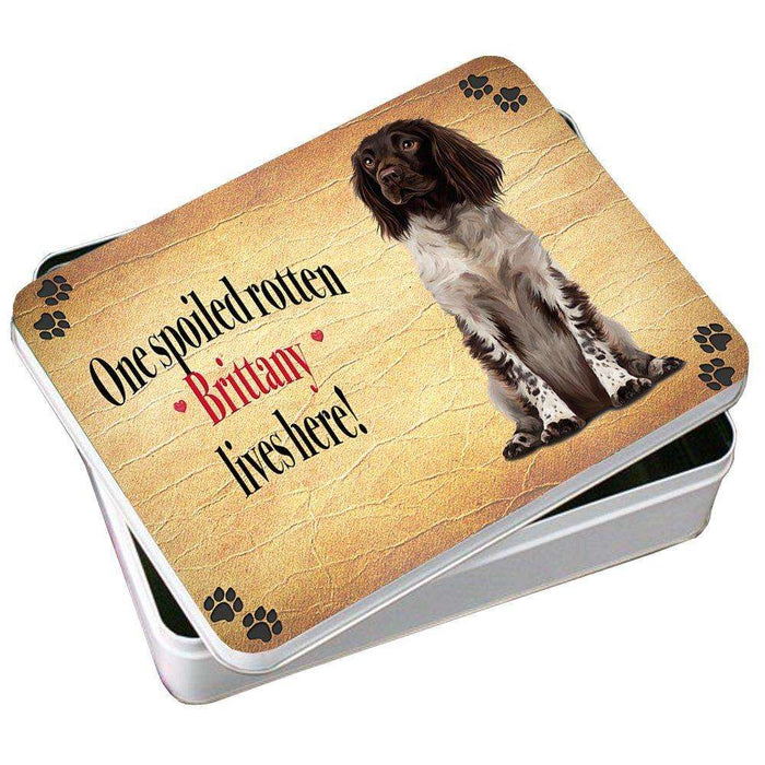 Brittany Spoiled Rotten Dog Photo Storage Tin