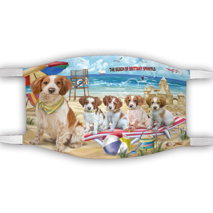 Pet Friendly Beach Brittany Spaniel Dogs Face Mask FM49084