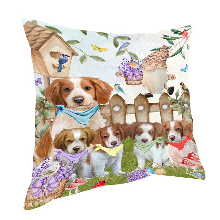 Brittany Spaniel Pillow: Cushion for Sofa Couch Bed Throw Pillows, Personalized, Explore a Variety of Designs, Custom, Pet and Dog Lovers Gift