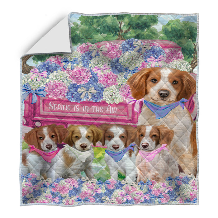 Brittany Spaniel Bedspread Quilt, Bedding Coverlet Quilted, Explore a Variety of Designs, Personalized, Custom, Dog Gift for Pet Lovers