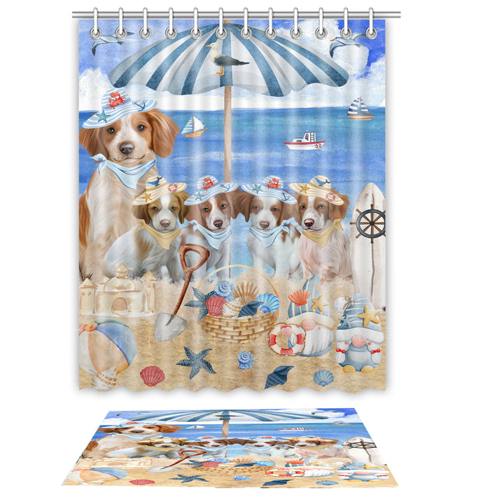 Brittany Spaniel Shower Curtain & Bath Mat Set - Explore a Variety of Custom Designs - Personalized Curtains with hooks and Rug for Bathroom Decor - Dog Gift for Pet Lovers