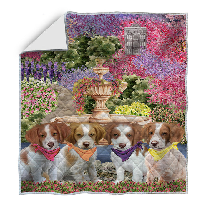 Brittany Spaniel Bedding Quilt, Bedspread Coverlet Quilted, Explore a Variety of Designs, Custom, Personalized, Pet Gift for Dog Lovers