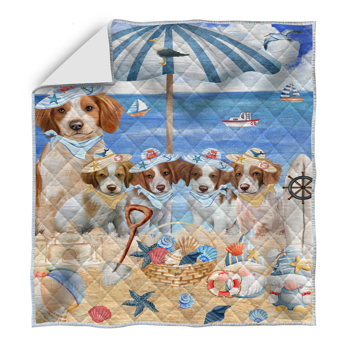Brittany Spaniel Bed Quilt, Explore a Variety of Designs, Personalized, Custom, Bedding Coverlet Quilted, Pet and Dog Lovers Gift