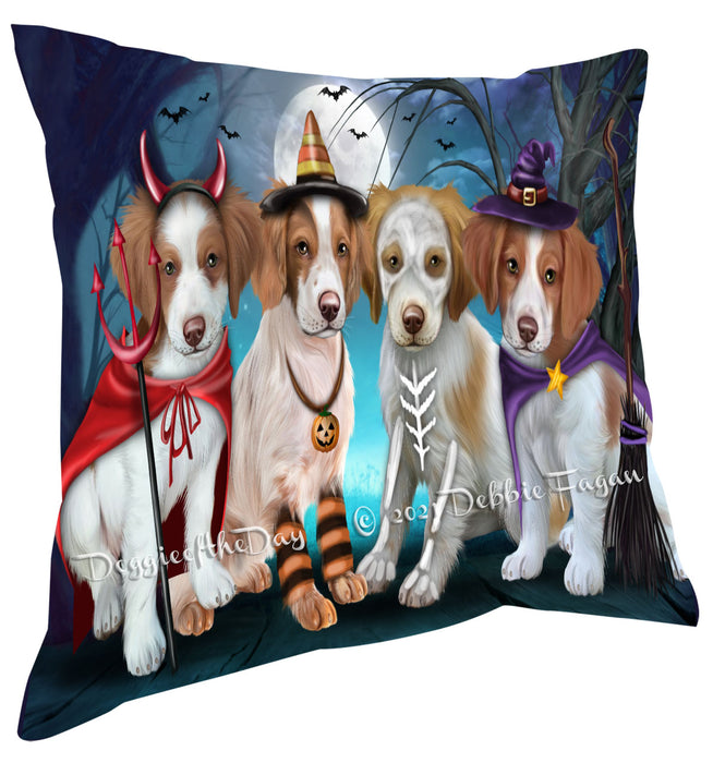Happy Halloween Trick or Treat Brittany Spaniel Dogs Pillow with Top Quality High-Resolution Images - Ultra Soft Pet Pillows for Sleeping - Reversible & Comfort - Ideal Gift for Dog Lover - Cushion for Sofa Couch Bed - 100% Polyester, PILA88480
