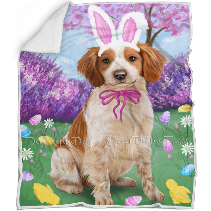 Brittany Spaniel Dog Easter Holiday Blanket BLNKT57225