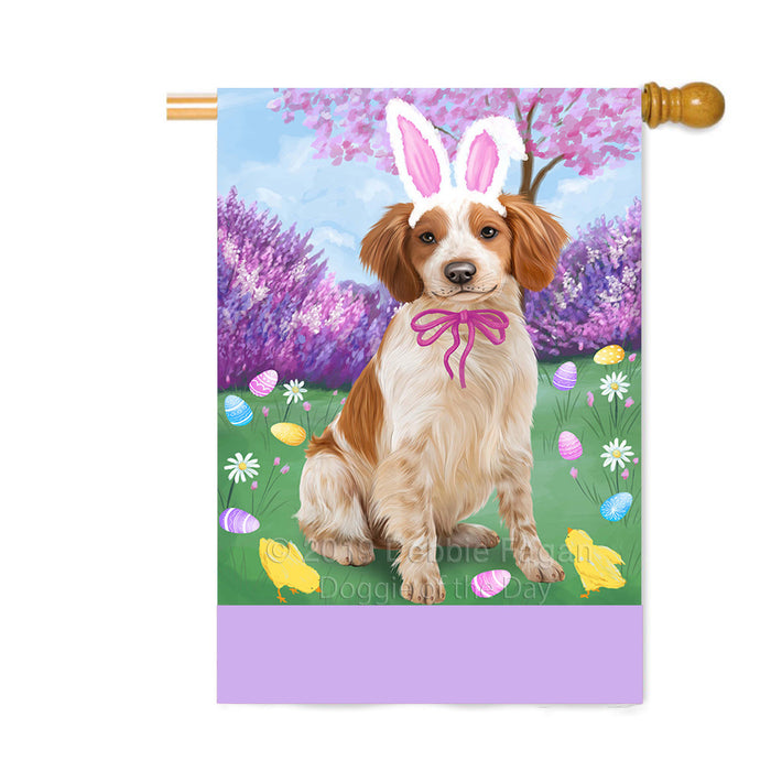 Personalized Easter Holiday Brittany Spaniel Dog Custom House Flag FLG-DOTD-A58843