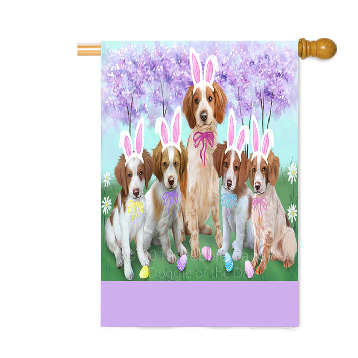 Personalized Easter Holiday Brittany Spaniel Dogs Custom House Flag FLG-DOTD-A58844