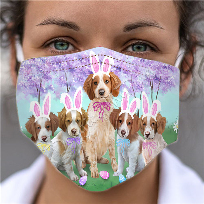 Easter Holiday Brittany Spaniel Dogs Face Mask FM49584