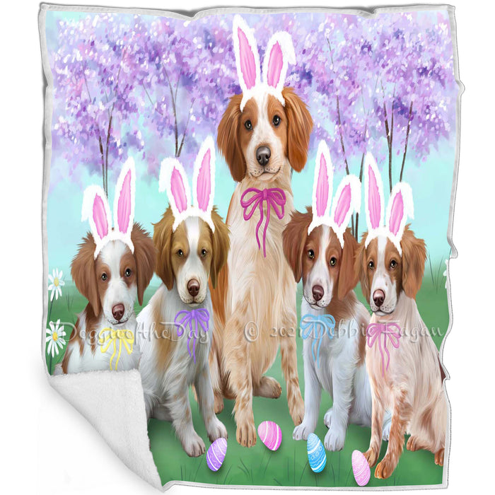 Brittany Spaniels Dog Easter Holiday Blanket BLNKT57234