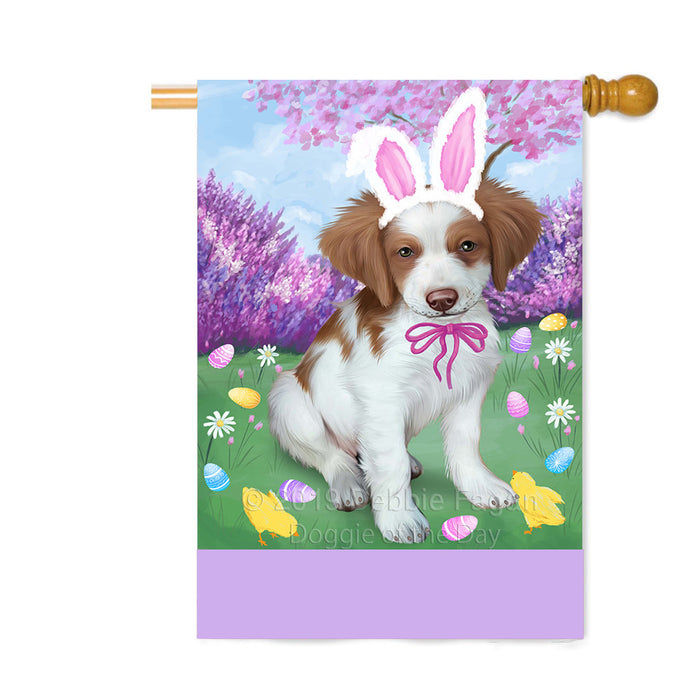 Personalized Easter Holiday Brittany Spaniel Dog Custom House Flag FLG-DOTD-A58845