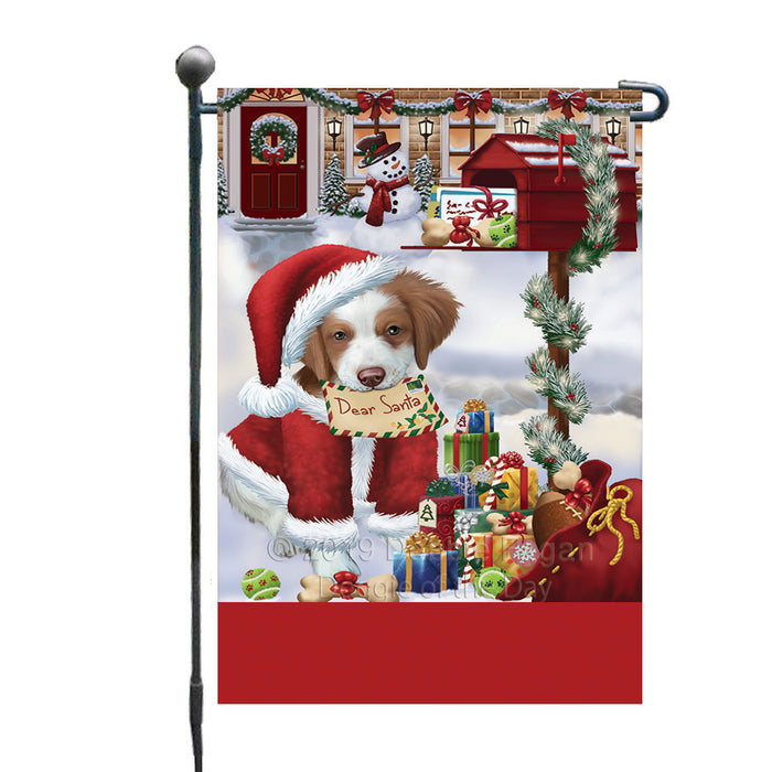 Personalized Happy Holidays Mailbox Brittany Spaniel Dog Christmas Custom Garden Flags GFLG-DOTD-A59911