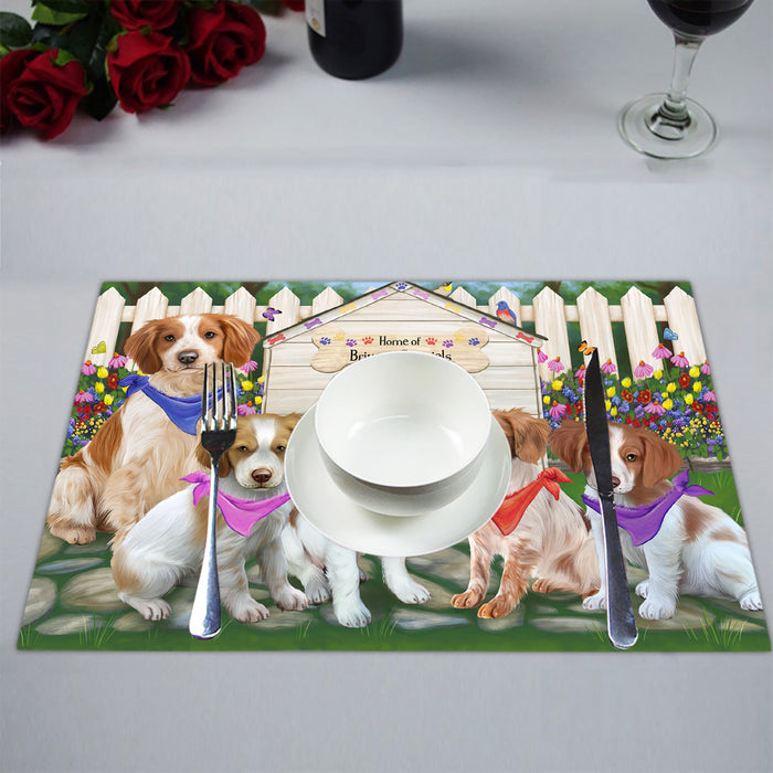 Spring Dog House Brittany Spaniel Dogs Placemat