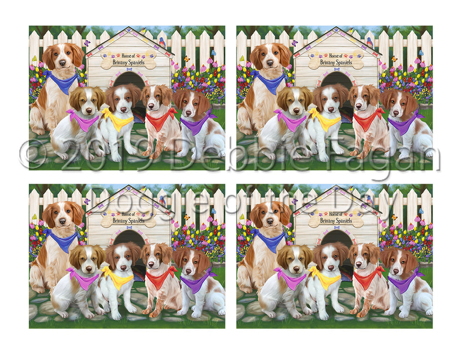Spring Dog House Brittany Spaniel Dogs Placemat