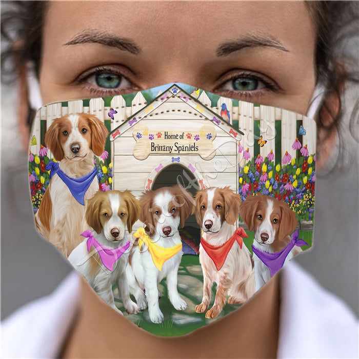 Spring Dog House Brittany Spaniel Dogs Face Mask FM48781