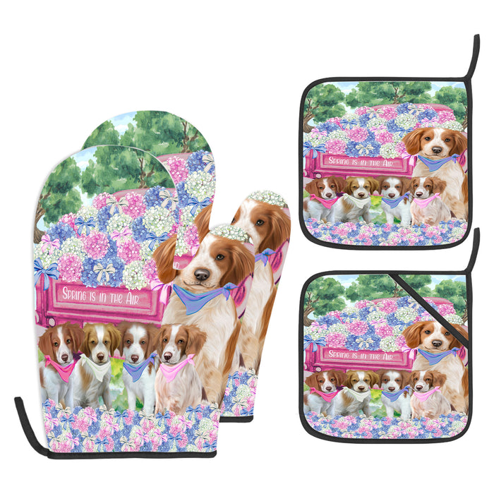Brittany Spaniel Oven Mitts and Pot Holder: Explore a Variety of Designs, Potholders with Kitchen Gloves for Cooking, Custom, Personalized, Gifts for Pet & Dog Lover