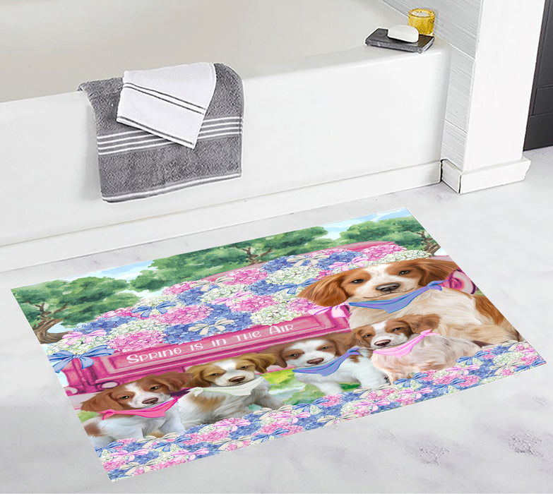 Brittany Spaniel Bath Mat: Explore a Variety of Designs, Custom, Personalized, Anti-Slip Bathroom Rug Mats, Gift for Dog and Pet Lovers