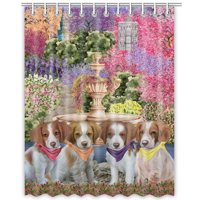 Brittany Spaniel Shower Curtain: Explore a Variety of Designs, Halloween Bathtub Curtains for Bathroom with Hooks, Personalized, Custom, Gift for Pet and Dog Lovers
