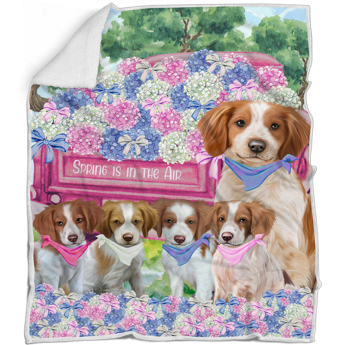 Brittany Spaniel Blanket: Explore a Variety of Designs, Custom, Personalized Bed Blankets, Cozy Woven, Fleece and Sherpa, Gift for Dog and Pet Lovers