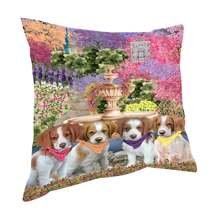 Brittany Spaniel Pillow, Cushion Throw Pillows for Sofa Couch Bed, Explore a Variety of Designs, Custom, Personalized, Dog and Pet Lovers Gift