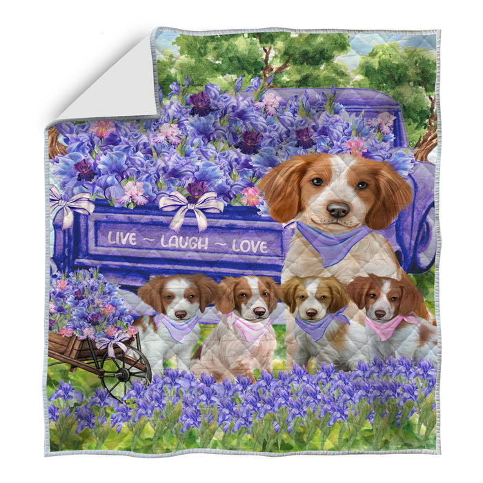 Brittany Spaniel Bedding Quilt, Bedspread Coverlet Quilted, Explore a Variety of Designs, Custom, Personalized, Pet Gift for Dog Lovers
