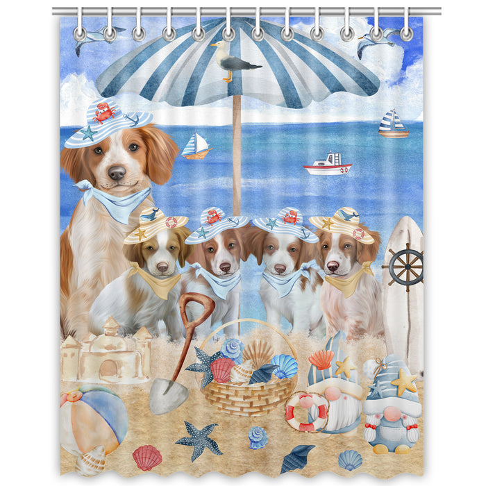 Brittany Spaniel Shower Curtain, Explore a Variety of Personalized Designs, Custom, Waterproof Bathtub Curtains with Hooks for Bathroom, Dog Gift for Pet Lovers