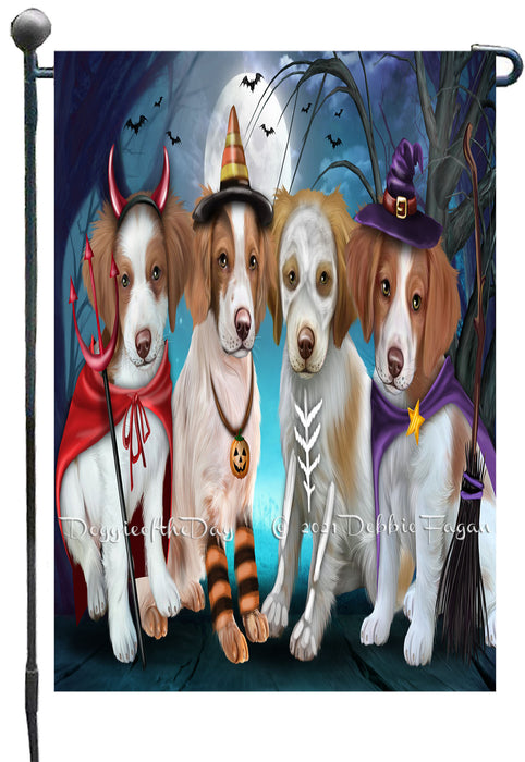 Happy Halloween Trick or Treat Brittany Spaniel Dogs Garden Flags- Outdoor Double Sided Garden Yard Porch Lawn Spring Decorative Vertical Home Flags 12 1/2"w x 18"h