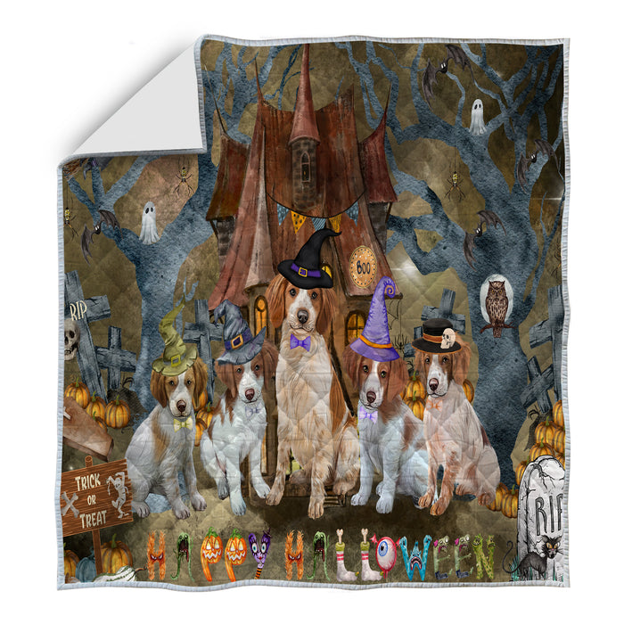 Brittany Spaniel Bedspread Quilt, Bedding Coverlet Quilted, Explore a Variety of Designs, Personalized, Custom, Dog Gift for Pet Lovers