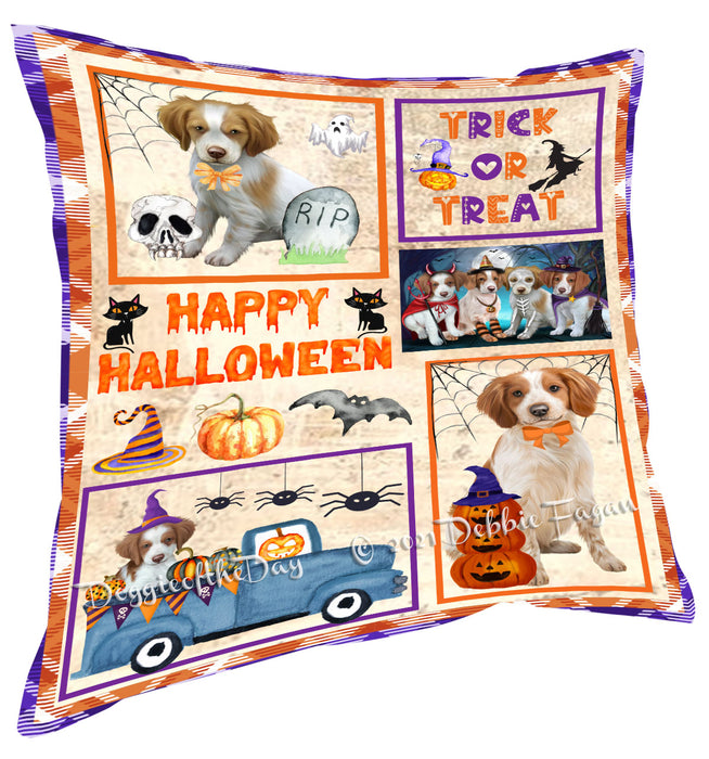 Happy Halloween Trick or Treat Brittany Spaniel Dogs Pillow with Top Quality High-Resolution Images - Ultra Soft Pet Pillows for Sleeping - Reversible & Comfort - Ideal Gift for Dog Lover - Cushion for Sofa Couch Bed - 100% Polyester, PILA88198