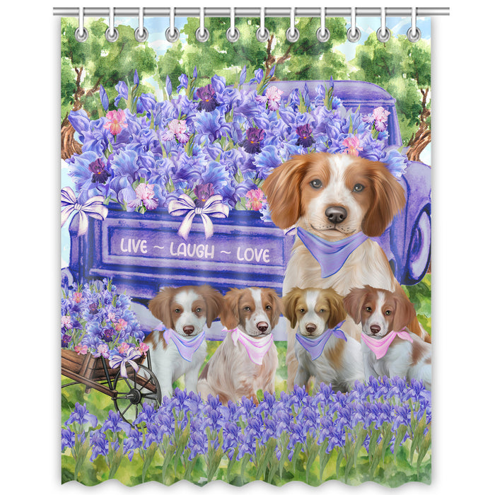 Brittany Spaniel Shower Curtain, Explore a Variety of Custom Designs, Personalized, Waterproof Bathtub Curtains with Hooks for Bathroom, Gift for Dog and Pet Lovers