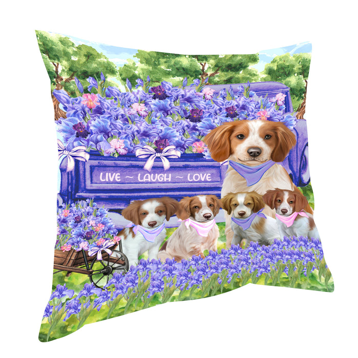 Brittany Spaniel Throw Pillow: Explore a Variety of Designs, Cushion Pillows for Sofa Couch Bed, Personalized, Custom, Dog Lover's Gifts