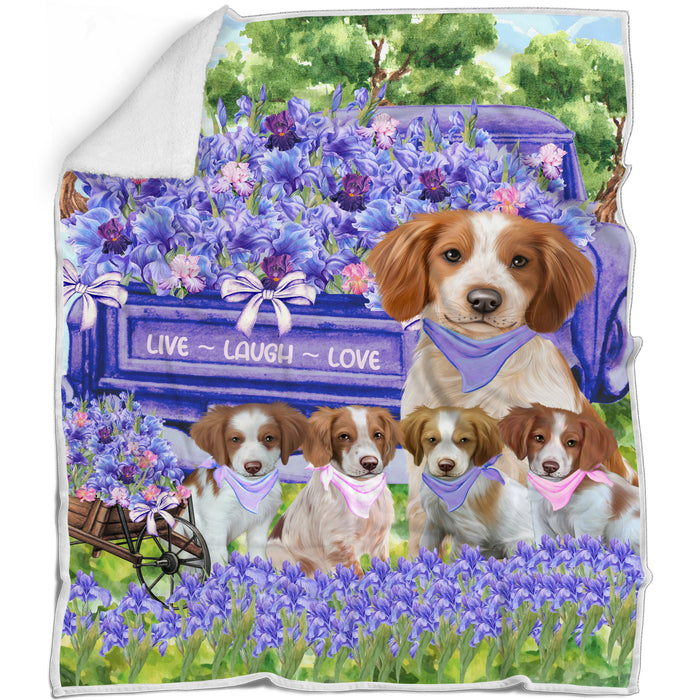 Brittany Spaniel Bed Blanket, Explore a Variety of Designs, Personalized, Throw Sherpa, Fleece and Woven, Custom, Soft and Cozy, Dog Gift for Pet Lovers