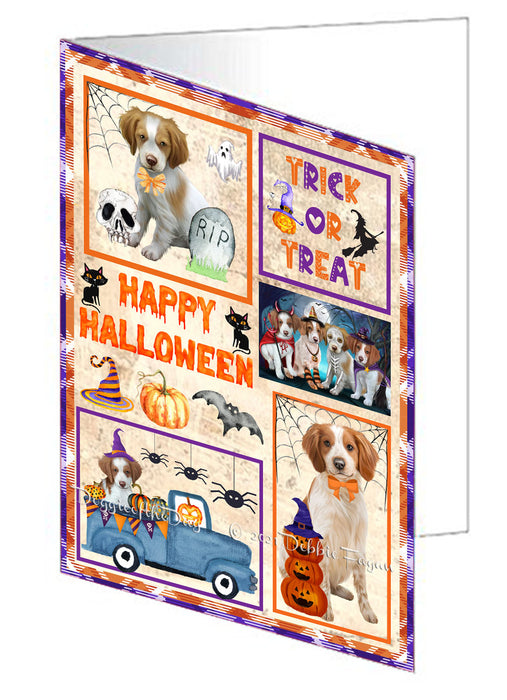Happy Halloween Trick or Treat Bull Terrier Dogs Handmade Artwork Assorted Pets Greeting Cards and Note Cards with Envelopes for All Occasions and Holiday Seasons GCD76445