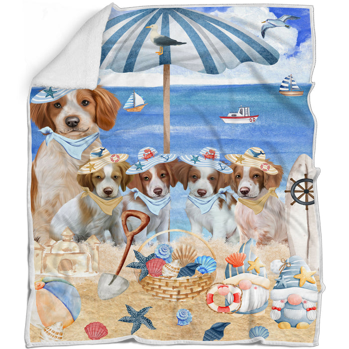 Brittany Spaniel Bed Blanket, Explore a Variety of Designs, Custom, Soft and Cozy, Personalized, Throw Woven, Fleece and Sherpa, Gift for Pet and Dog Lovers