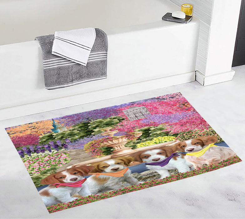 Brittany Spaniel Custom Bath Mat, Explore a Variety of Personalized Designs, Anti-Slip Bathroom Pet Rug Mats, Dog Lover's Gifts