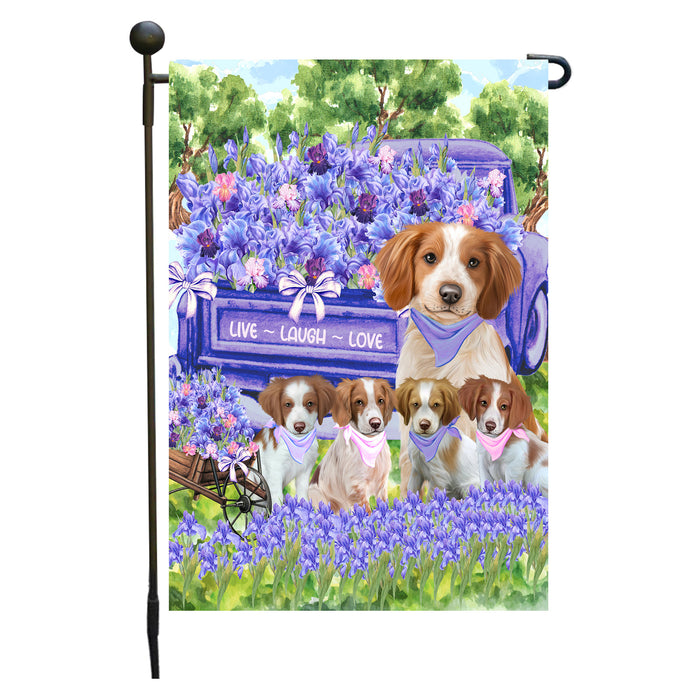 Brittany Spaniel Dogs Garden Flag for Dog and Pet Lovers, Explore a Variety of Designs, Custom, Personalized, Weather Resistant, Double-Sided, Outdoor Garden Yard Decoration