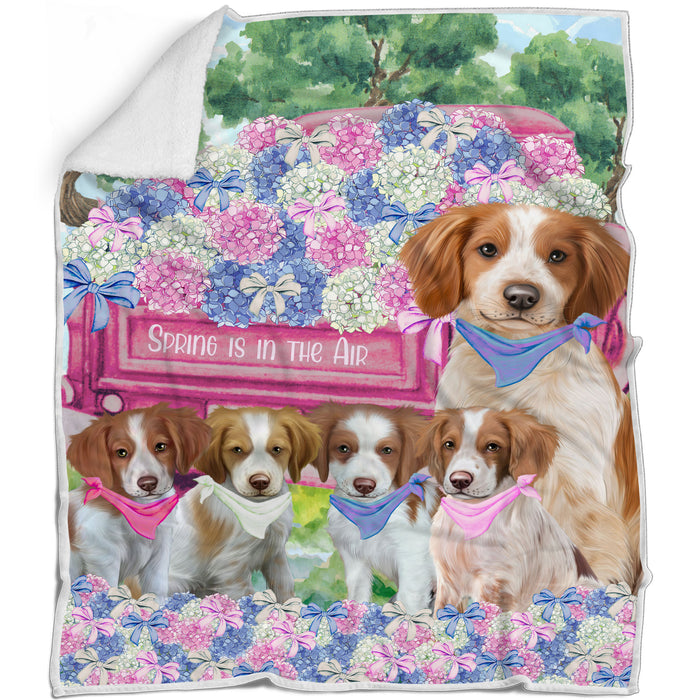 Brittany Spaniel Blanket: Explore a Variety of Designs, Personalized, Custom Bed Blankets, Cozy Sherpa, Fleece and Woven, Dog Gift for Pet Lovers